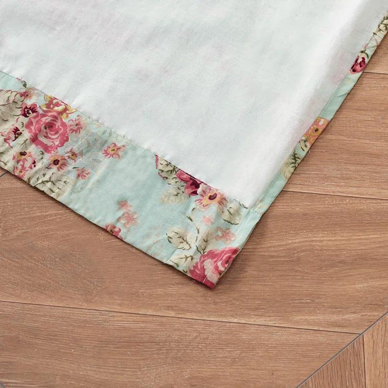 Antique Rose Nature/Floral Sheer Rod Pocket Curtain Panels (Set of 2)