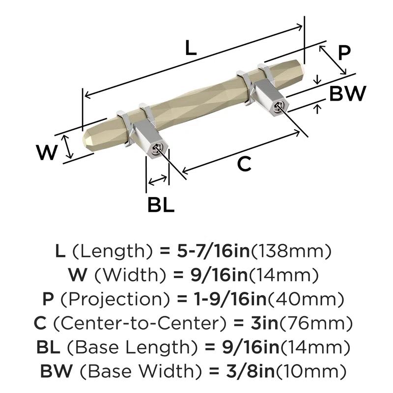 Amerock London 3 inch (76mm) Center-to-Center