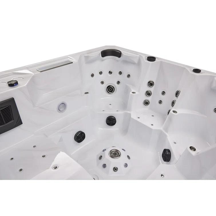 Luxury Spas Luxury Spas 240 Volt 5 Person Galley - Person 69 - Jet Acrylic Square Hot Tub With Ozonator In Cloud Gray
