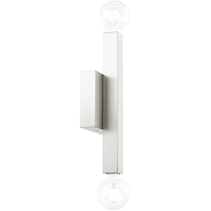 Lighting Lumens 2-Light Brushed Nickel ADA Wall Sconce: with Stainless Steel Base for Modern Lighting