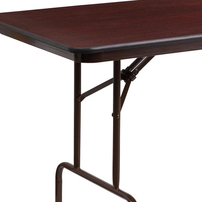 Flash Furniture Wofford 24" x 48" Rectangular Mahogany Melamine Laminate Folding Banquet Table