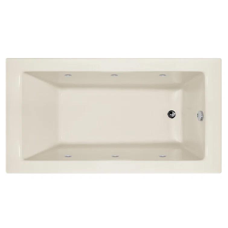 Hydro Systems Sydney 60'' x 34'' Alcove / Tile In Whirlpool Acrylic Bathtub SYD6034AWP-WHI-LH-WOV.WHI