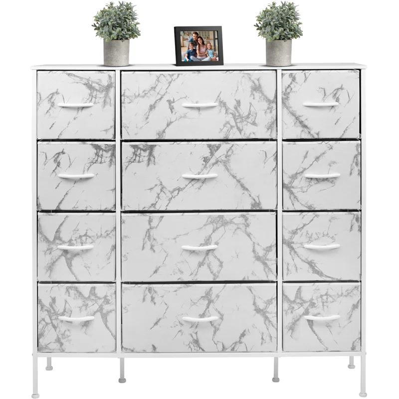 Sorbus Sorbus 12 Drawers Dresser with Steel Frame and Wood Top