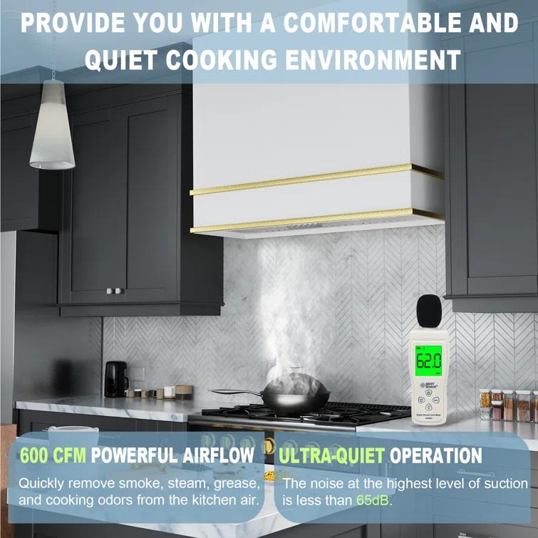 Akicon Akicon 36" Stainless Steel 600 CFM Ducted (Vented) Wall Mounted Required Range Hood AK-HS36HB-SWG