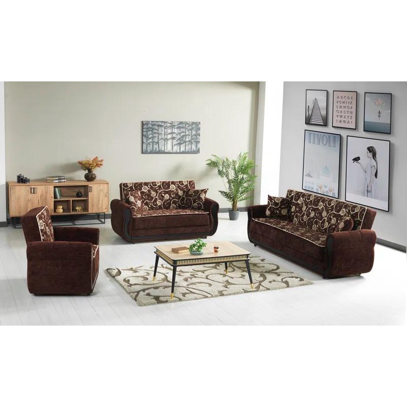 Darby Home Co Upholstered Convertible Sleeper Arm Chair with Storage