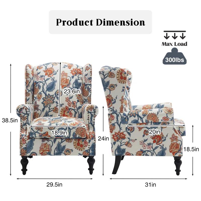 Christasha 29'' Wide Accent Chair  with Nailhead Trim and Arms