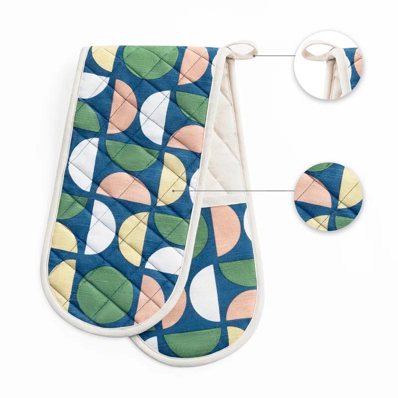 No. 918 Millennial Scandi Quilted Geometric Print Double Oven Mitt