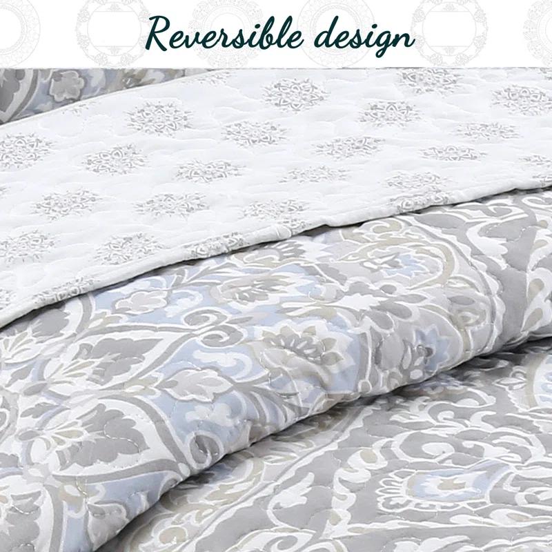 Cozy Line Home Fashion Damask Quilt Set