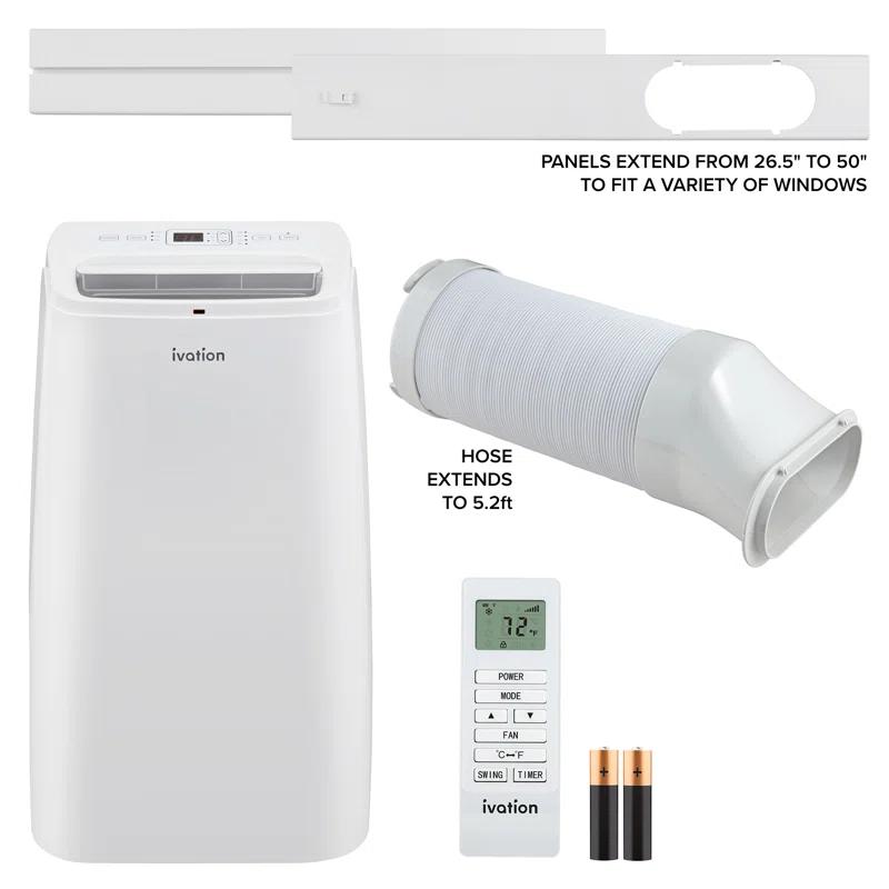 Ivation Ivation 12000 BTU Wi-Fi Connected Portable Air Conditioner for 500 Square Feet with Remote Included