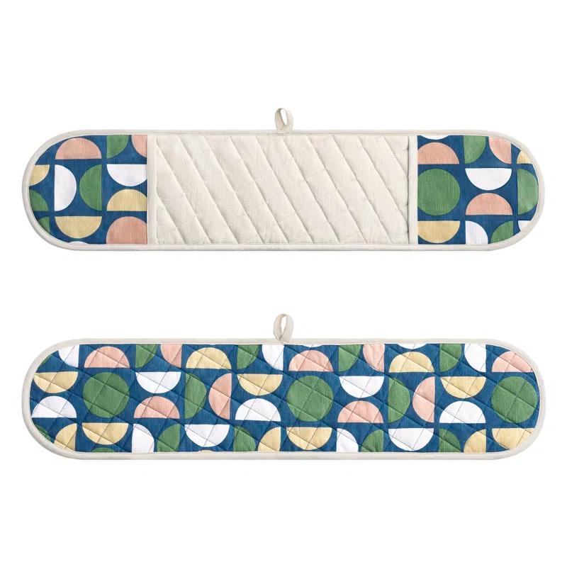 No. 918 Millennial Scandi Quilted Geometric Print Double Oven Mitt