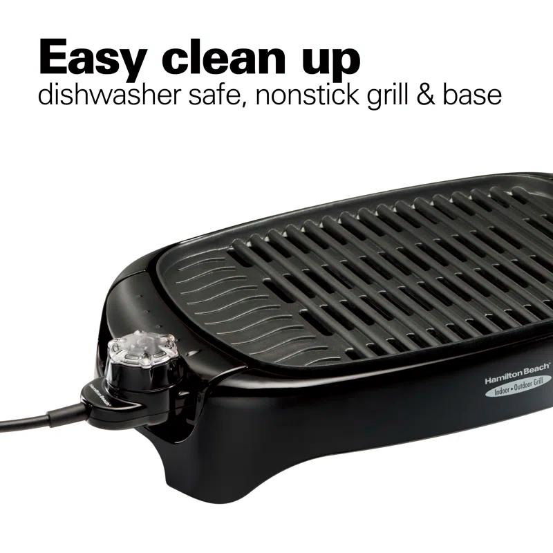 Hamilton Beach Hamilton Beach® 8 Serving Indoor & Outdoor Smokeless Grill Adjustable Temperature Control Black
