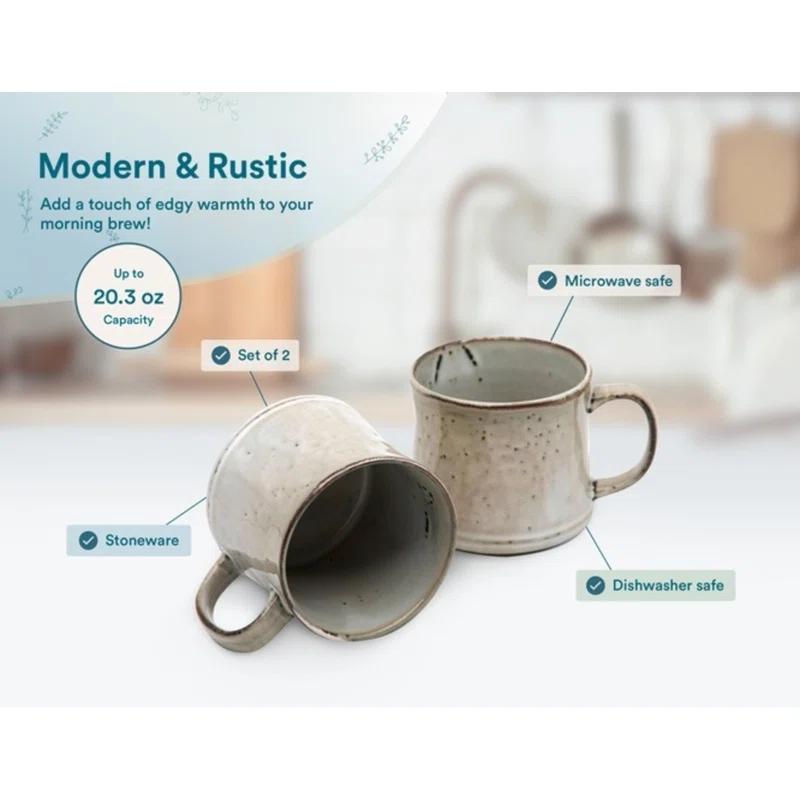 kook Kook 20 Oz. Glazed Coffee Mugs (Set of 2)
