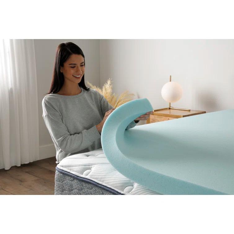 Serta Serta Cooling ThermaGel Memory Foam Mattress Topper, 3 Inch