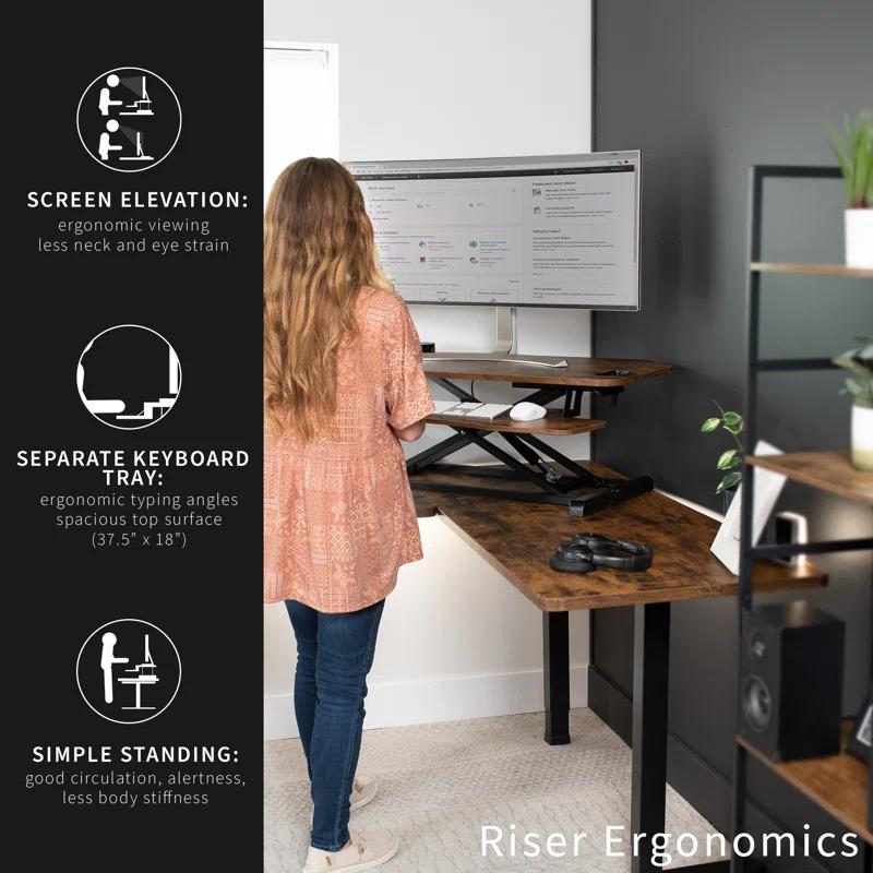 Vivo VIVO Height Adjustable Corner Desktop Monitor Riser 38" (DESK-V000KL series)
