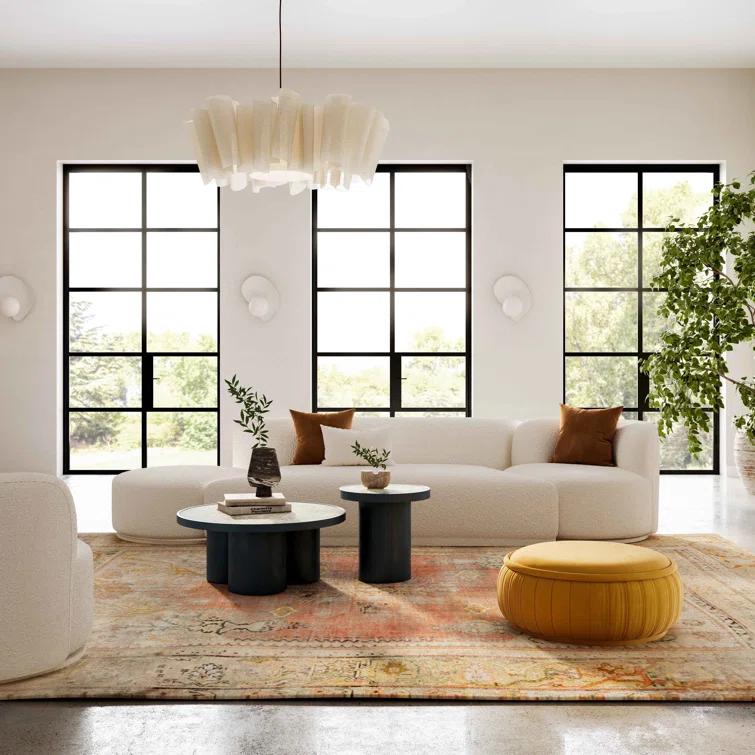 TOV Furniture Fickle Boucle 3-Piece Chaise Modular Sofa