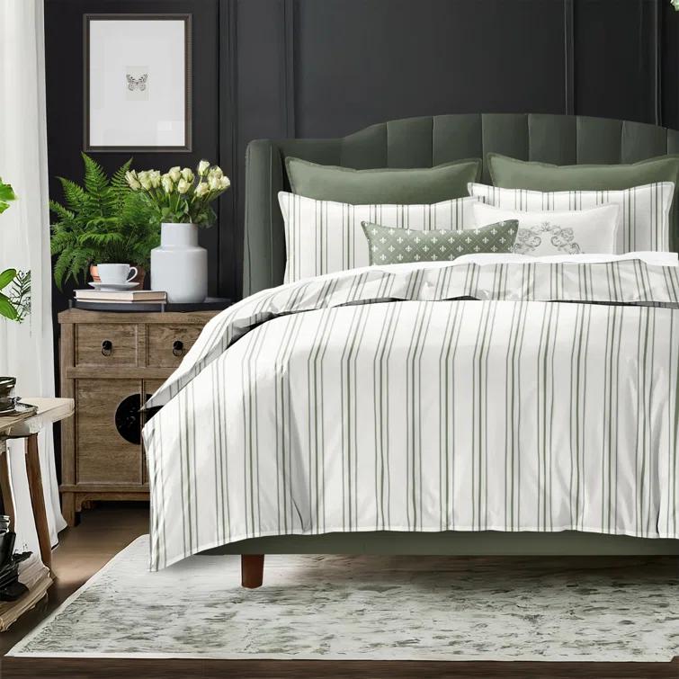 6ix Tailors Fine Linens August Stripe Reversible Cotton Comforter Set