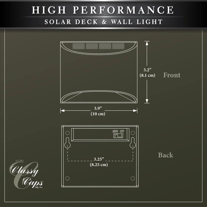 Classy Caps Stainless Steel Solar Powered Integrated LED Metal Deck Light
