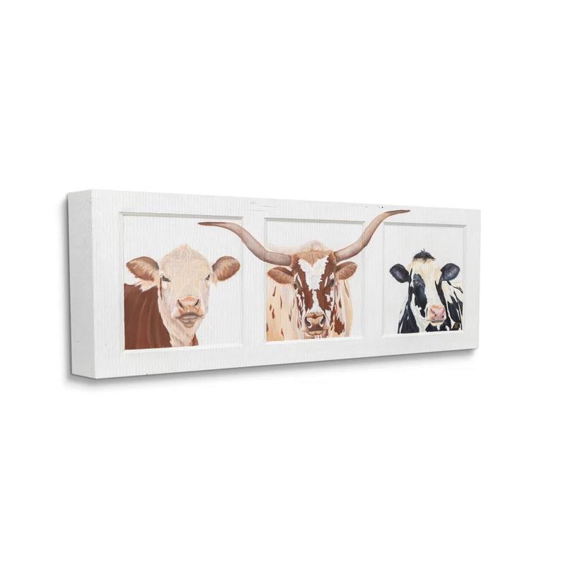 Stupell Industries " Country Rustic Cattle Portraits " by Diane Fifer
