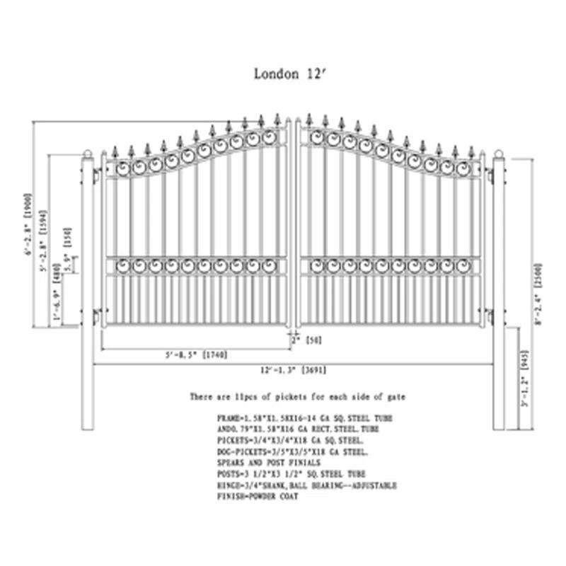 ALEKO London Black Metal Gate