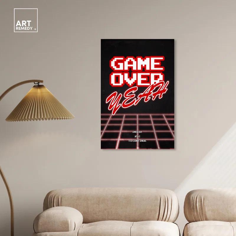 Art Remedy GAME OVER YEAH Canvas Gamer Art Prints by Art Remedy