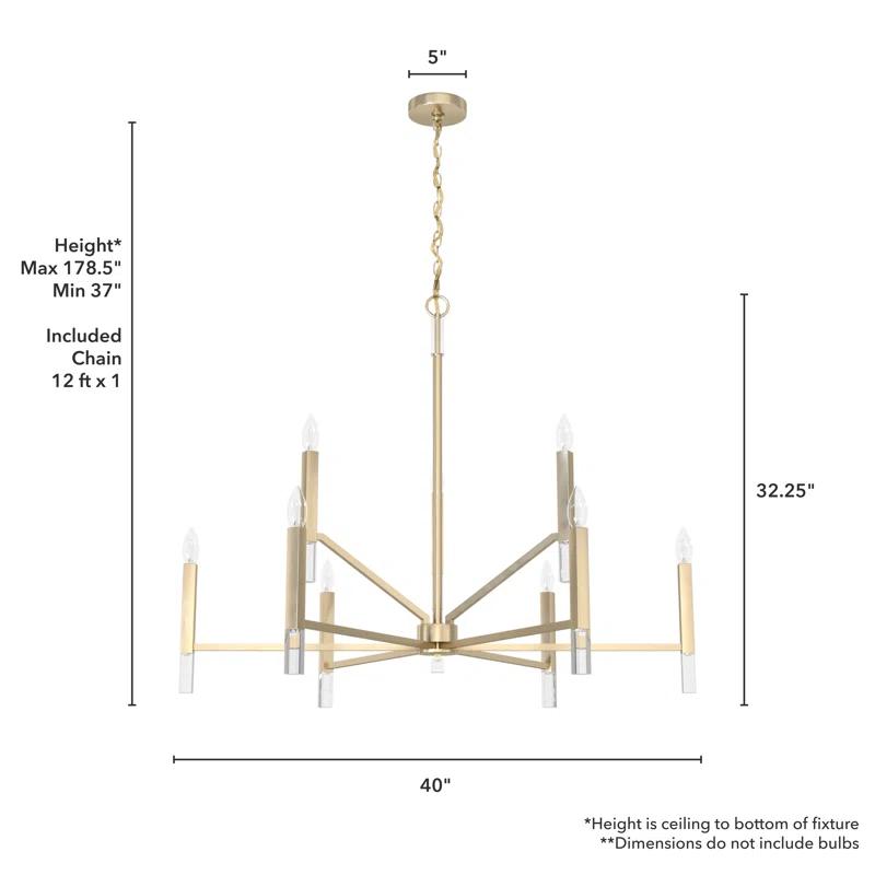 Sunjai 9 Light 2-Tier Sputnik Modern Linear Chandelier