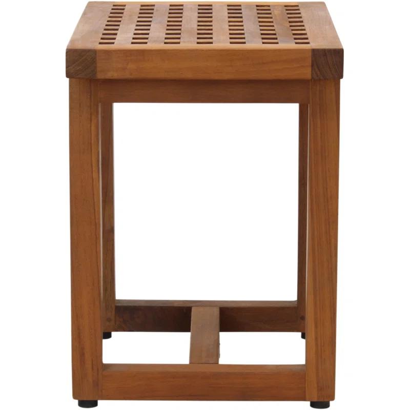Aqua Teak Grate 17.25'' W Teak Shower Bench