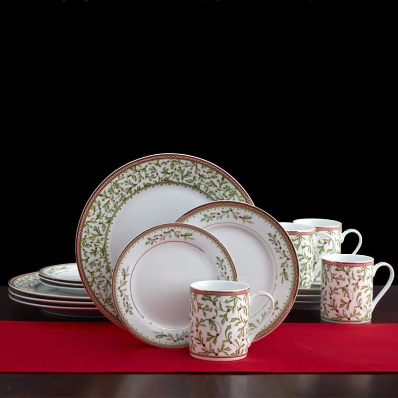 Mikasa Mikasa Holiday Tradition 16-Piece Porcelain Dinnerware Set, Service for 4