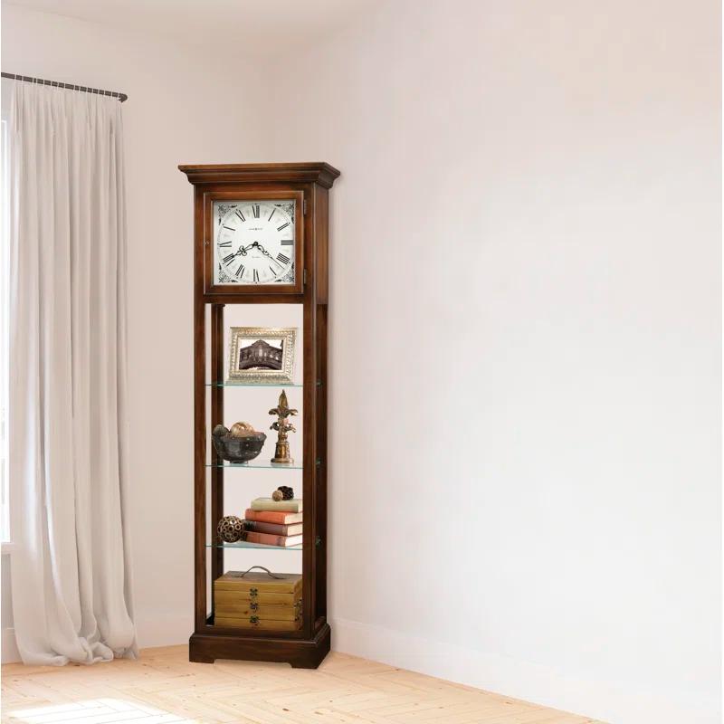Le Rose 73.5'' H Rosewood Solid Wood Grandfather Clock with Adjustable Chime Volume
