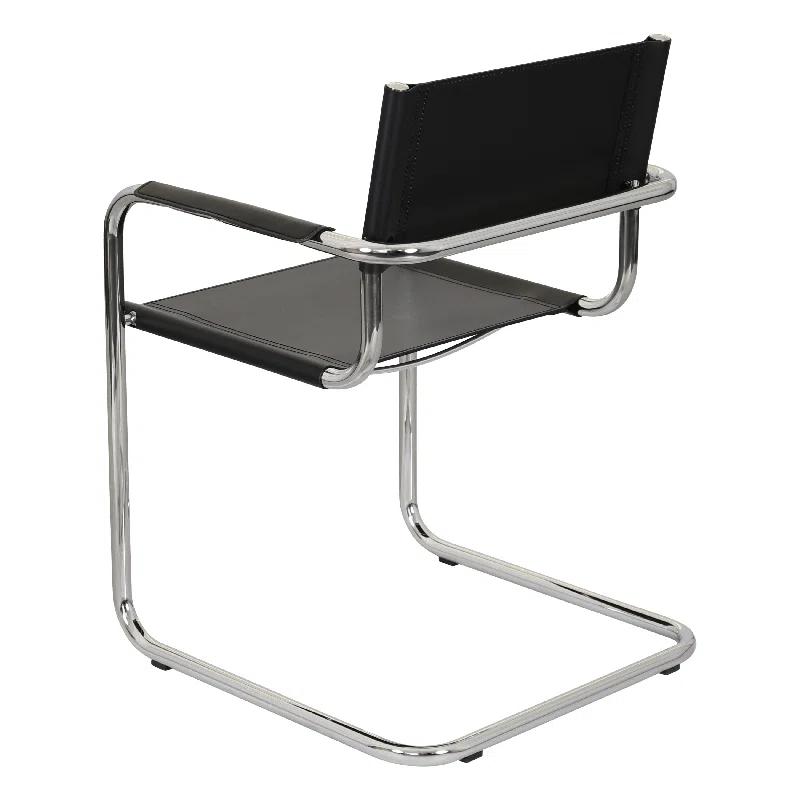 Breuer Chair Company Mart Stam Cantilever Armchair Arm Chair w/ Chrome-Plated Steel Frame (Various Bonded Leather Colors)