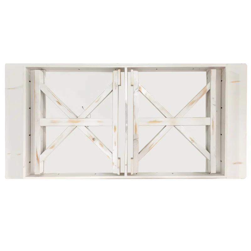 Flash Furniture Eternity Rectangular Solid Pine Farm Dining Table with Folding X-Style Legs