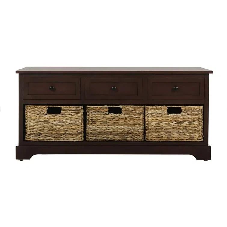 Adayla Solid Wood Drawers Storage Bench