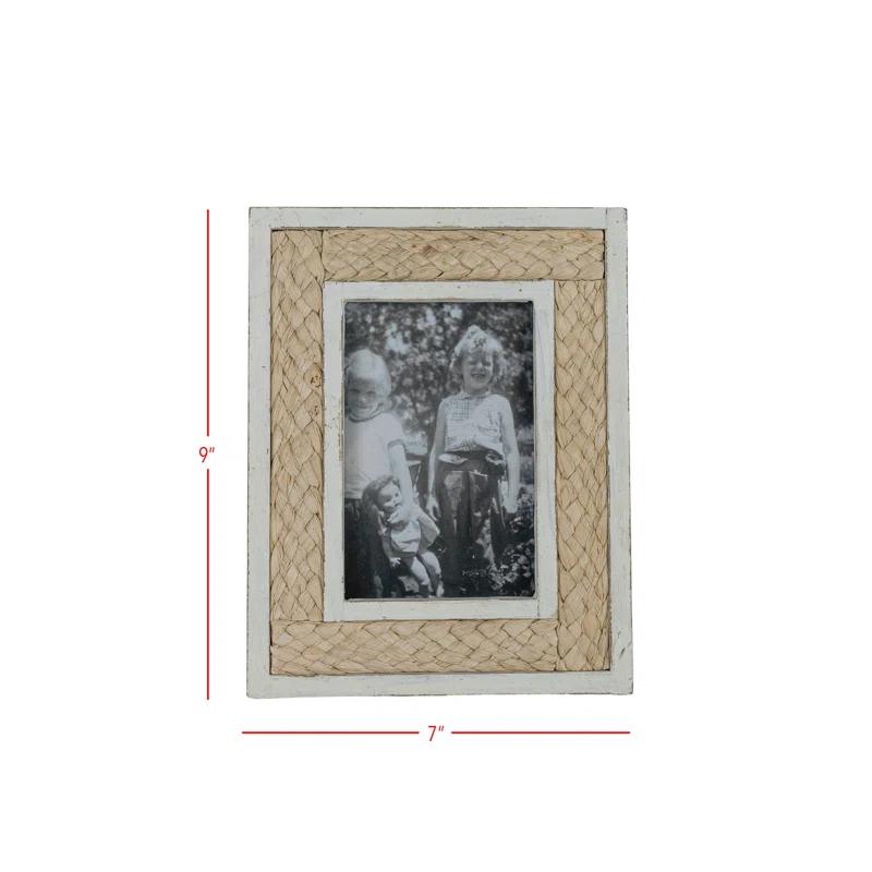 Foreside Home & Garden 4" by 6" Braided Reed Picture Frame