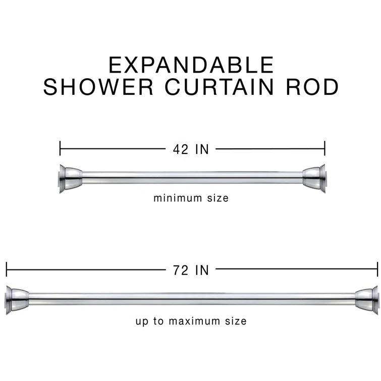 Splash Home 2'' Straight Tension Shower Curtain Rod