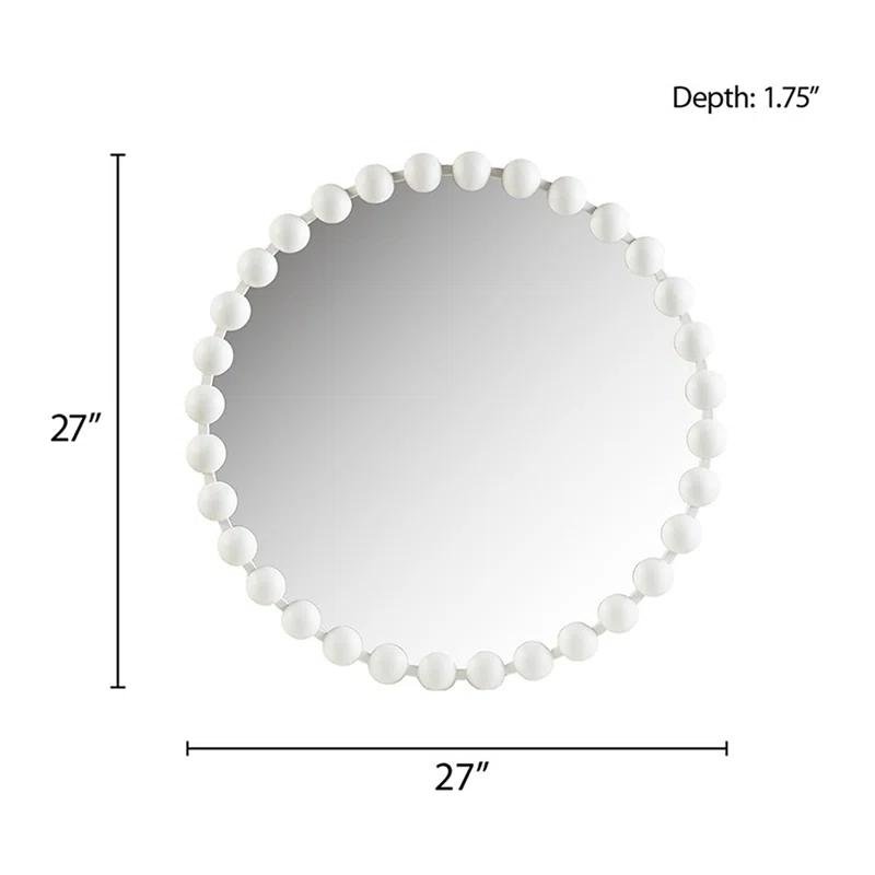 Marlowe Beaded Round Metal Wall Mirror