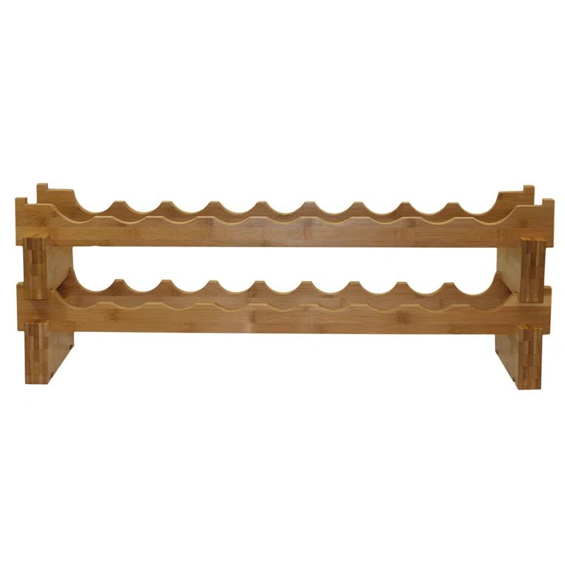 Ocean Star International Solid Wood Floor Wine Bottle Rack in Natural
