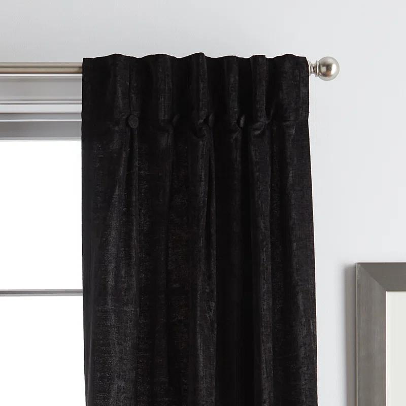 DKNY DKNY Classic Chenille Inverted Pleat W/Button Curtain Panel Pair