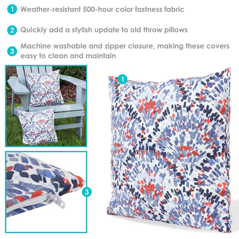 SunnyDaze Decor Indoor/Outdoor Pillow Cover (Set of 2)