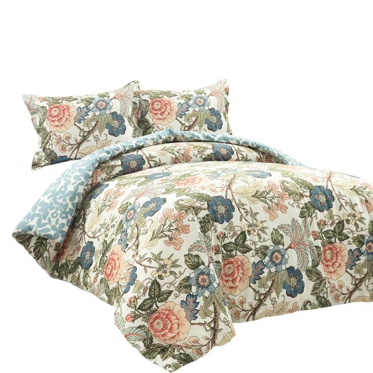 Lush Decor Green/Blue Standard Cotton Reversible 3 Piece Duvet Cover Set