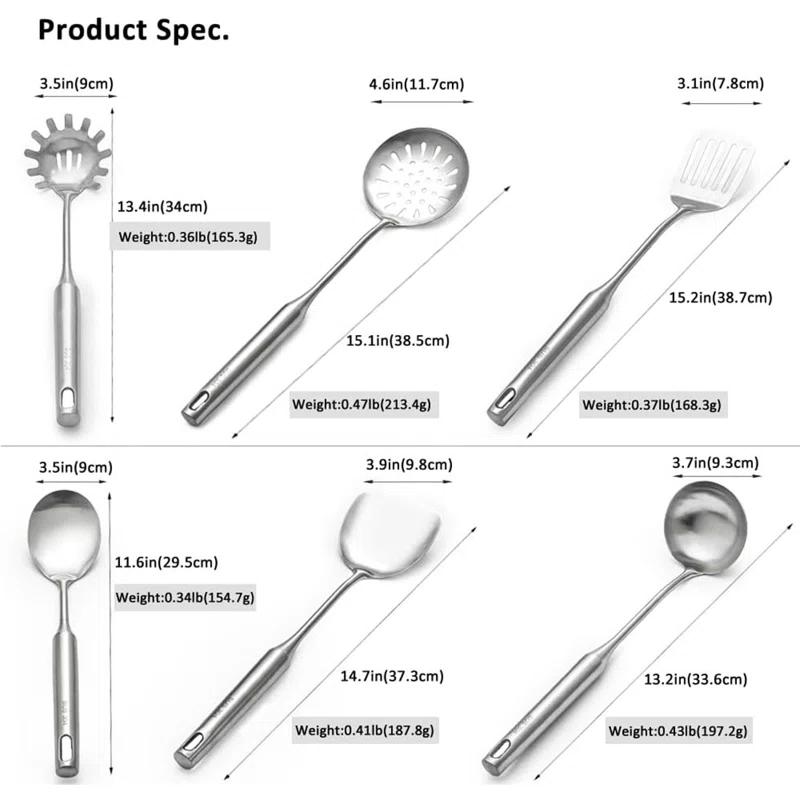 JADOOG JADOOG 6 Piece Stainless Steel Cooking Utensil Set