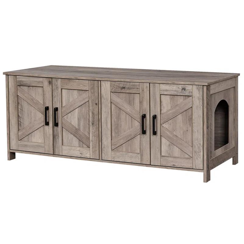 Cat Litter Box Fence For 2 Cats, Hidden Litter Box Furniture
