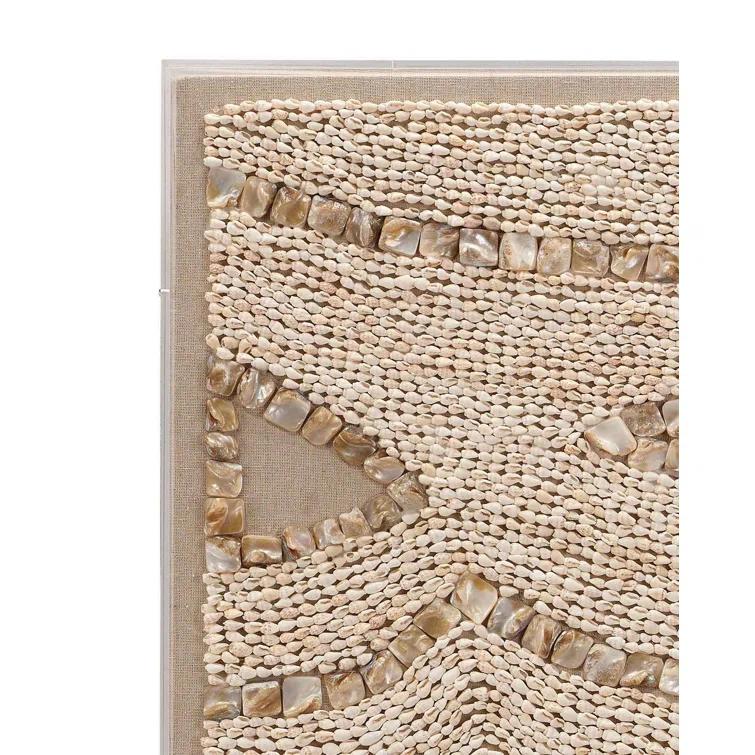 Jamie Young Company Big Wave Handmade Boho Abstract Wall Decor on Shell