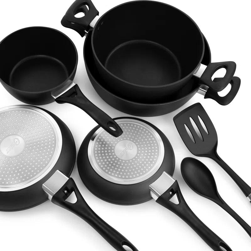 Oster Oster Non Stick 10 Piece Aluminum Cookware Set In Black