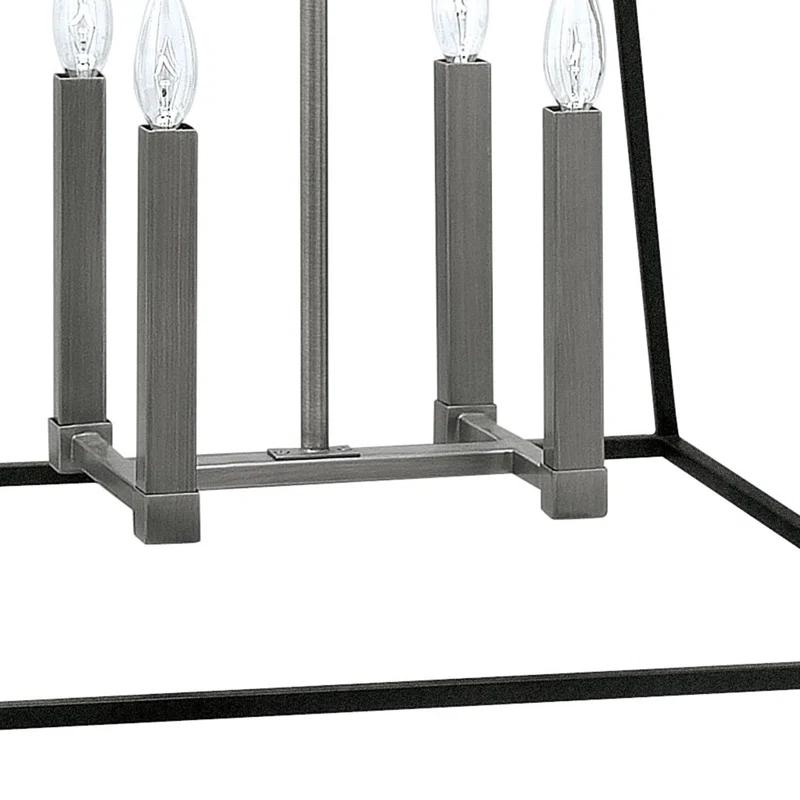 Hinkley Burley Oak 4 - Light Lantern Geometric Chandelier