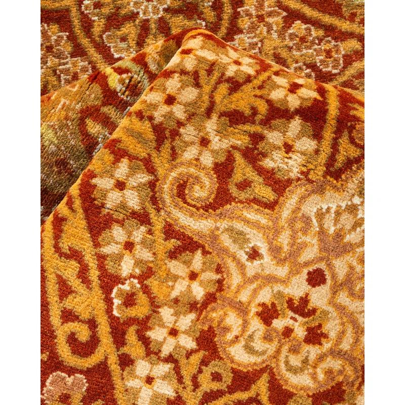 The Twillery Co.® One-of-a-Kind Hayner Hand-Knotted 4'7" x 7'5" Wool Area Rug in Orange