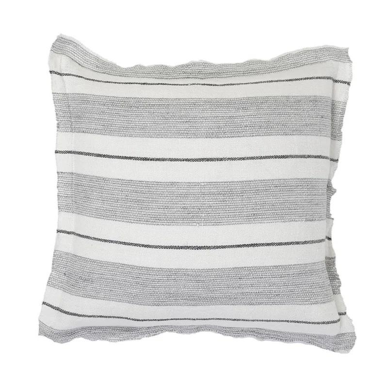 Laguna Linen Pillow by Pom Pom at Home - Charcoal / 20" x 20" / Down