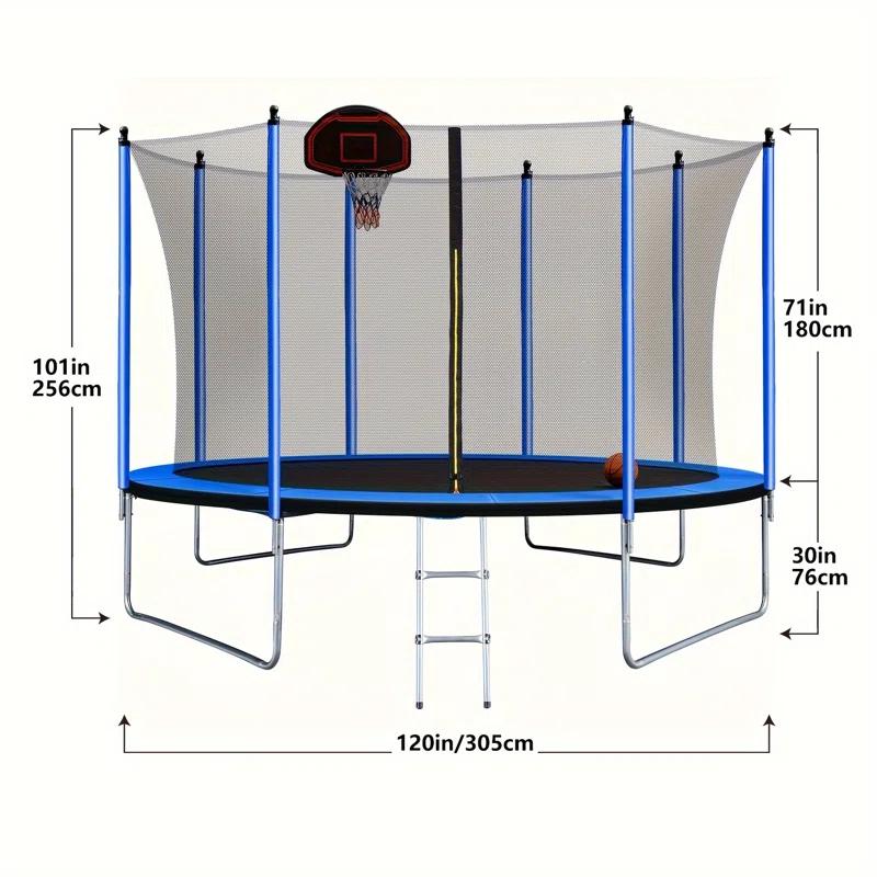 SKYBOUND Skybound 10' Round Backyard Trampoline with Safety Enclosure