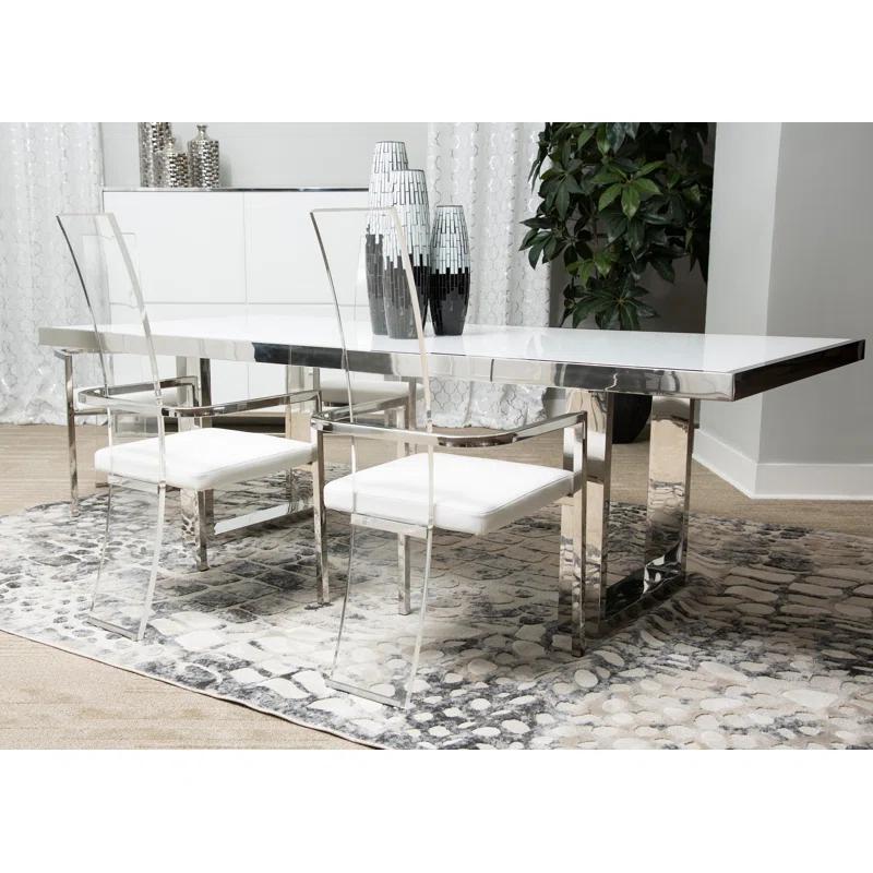 Michael Amini State St. Arm Chair in Satin White