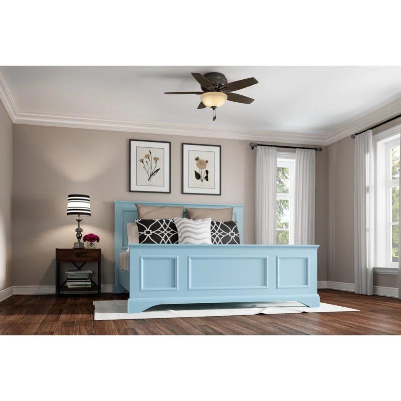 Hunter Fan Newsome 42" 5 - Blade Traditional Flush Mount Indoor Ceiling Fan with Lights and Pull Chains