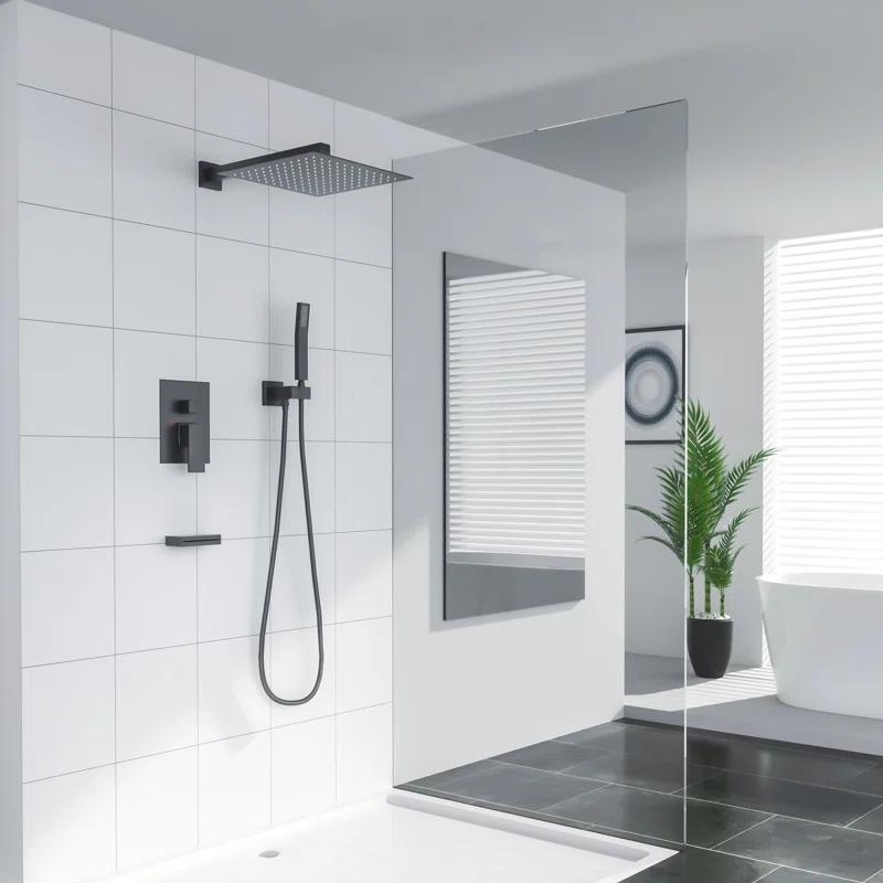 Kichae KE-KH-SLF16013-B 12 Inch Dual Shower Head Wall Mounted Shower System with Rough-In Valve