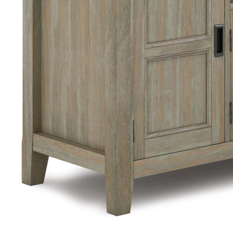 Simpli Home Burlington 72"W Solid Wood TV Stand for TVs up to 80" with 4 Cabinets